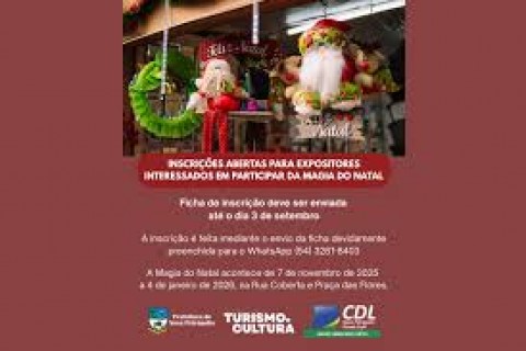 Estão abertas as inscrições para os expositores interessados em participar da Magia do Natal de Nova Petrópolis.