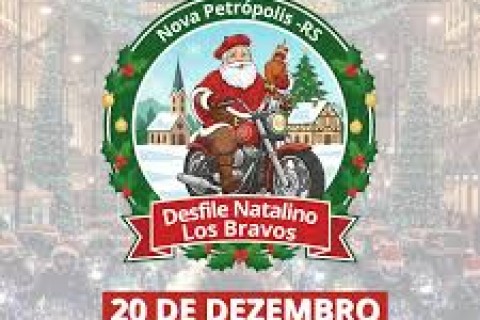 Desfile de Natal dos Motociclistas Los Bravos ilumina Nova Petrópolis no dia 20 de dezembro
